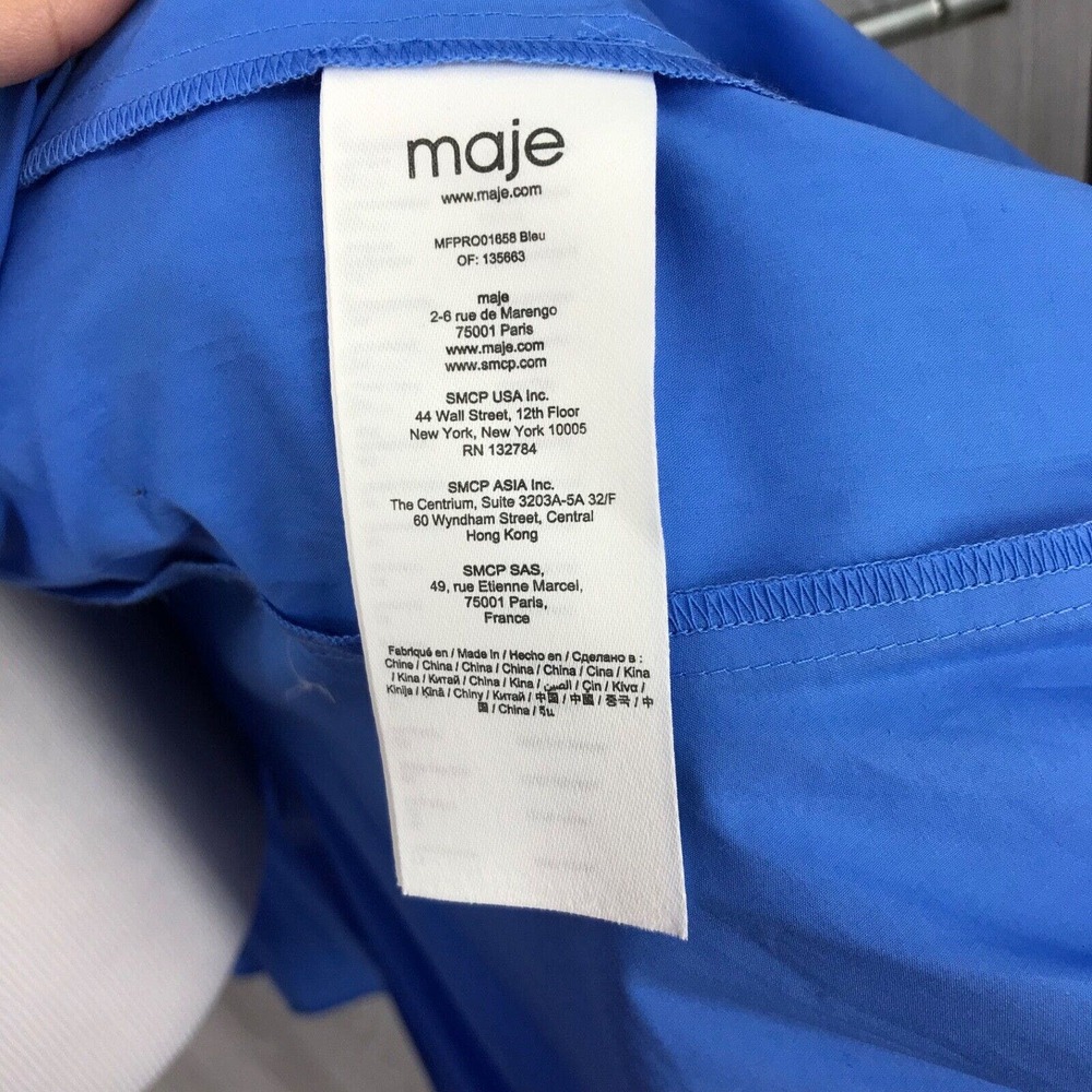 Maje Royal Blue Embroidered Mini Dress - Picture 9 of 17